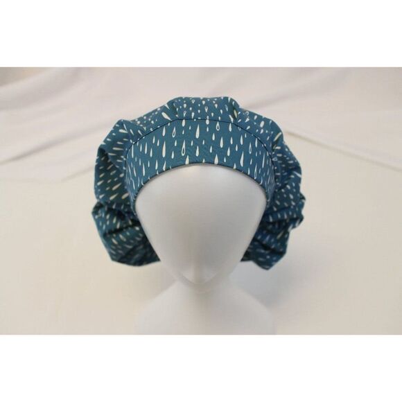 Rain Drops Bouffant Surgical Dental Scrub Cap Chemo Hat - Picture 2 of 4